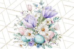 Easter Floral Clipart, Watercolor Spring Flowers Png Product Image 4