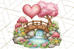 Valentine Mini World, Heart Mushroom Forest, Fairy Love Png Product Image 4