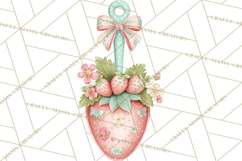 Strawberry Garden Clipart, Cute Strawberry Gardening Png Product Image 4