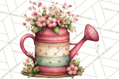 Cozy Cottage Garden Clipart, Pastel Flowers, Garden Tools Product Image 4