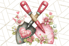 Cozy Cottage Garden Clipart, Pastel Flowers, Garden Tools Product Image 5