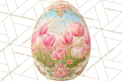 Elegant Easter Bunny Clipart PNG, Spring Easter Egg Clip Art Product Image 5