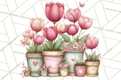 Cozy Cottage Garden Clipart, Pastel Flowers, Garden Tools Product Image 2