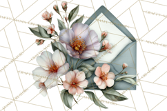 Romantic Letter Clipart, Love Notes Clip Art PNG, Floral Product Image 2