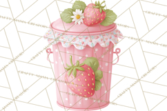 Strawberry Garden Clipart, Cute Strawberry Gardening Png Product Image 2