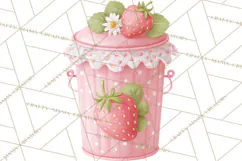 Strawberry Garden Clipart, Cute Strawberry Gardening Png Product Image 2