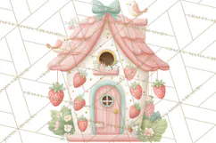 Strawberry Garden Clipart, Cute Strawberry Gardening Png Product Image 3