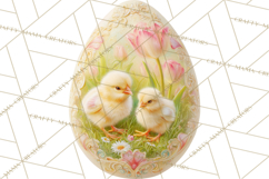 Elegant Easter Bunny Clipart PNG, Spring Easter Egg Clip Art Product Image 3