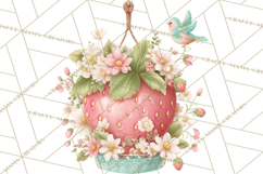 Strawberry Garden Clipart, Cute Strawberry Gardening Png Product Image 5