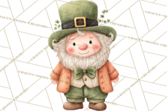 St Patricks Gnomes PNG, Cute Irish Gnome Clipart, Shamrock Product Image 2