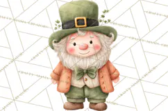St Patricks Gnomes PNG, Cute Irish Gnome Clipart, Shamrock Product Image 2