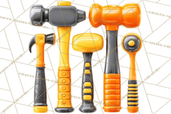 Construction Birthday Party Clipart, Builder Celebration Png Product Image 2