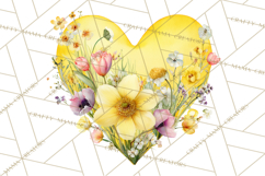 Watercolor Heart Clipart, Floral Hearts, Rainbow Hearts PNG Product Image 3