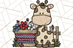 Patriotic Safari Animals Clipart, Whimsical Red White Blue Product Image 4