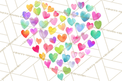 Watercolor Heart Clipart, Floral Hearts, Rainbow Hearts PNG Product Image 4