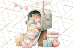 Valentine Animal Clipart PNG, Cute Teddy Bear Bunny Png Product Image 4