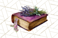 Spring Book Clipart, Vintage Books Watercolor, Floral Png Product Image 4