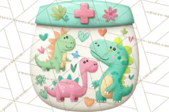 Pediatric Nurse Dinosaur Clipart Cute Medical PNG Product Image 4