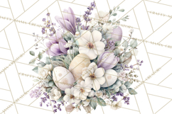 Easter Floral Clipart, Watercolor Spring Flowers Png Product Image 5