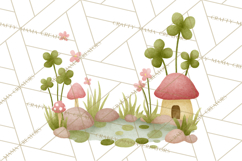 Cottagecore St Patrick’s Day Clipart, Mini Irish Cottage Png Product Image 5