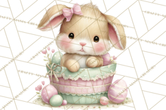 Easter Baby Animals in Baskets Clipart, Cute Lambs Png Product Image 5