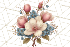 Blooming Letters Clipart, Floral Alphabet Clip Art PNG Product Image 5