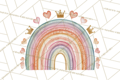 Valentine Boho Rainbow Clipart, Romantic Heart Rainbows PNG Product Image 5