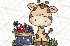 Patriotic Safari Animals Clipart, Whimsical Red White Blue Product Image 5