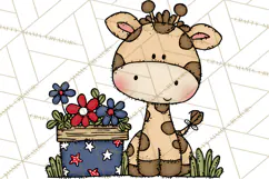 Patriotic Safari Animals Clipart, Whimsical Red White Blue Product Image 5