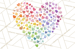Watercolor Heart Clipart, Floral Hearts, Rainbow Hearts PNG Product Image 2