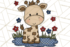 Patriotic Safari Animals Clipart, Whimsical Red White Blue Product Image 2