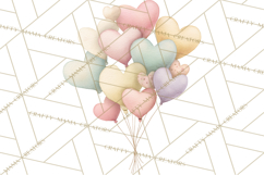 Valentine Animal Clipart PNG, Cute Teddy Bear Bunny Png Product Image 2