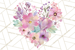 Watercolor Heart Clipart, Floral Hearts, Rainbow Hearts PNG Product Image 3
