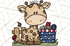 Patriotic Safari Animals Clipart, Whimsical Red White Blue Product Image 3