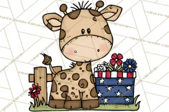 Patriotic Safari Animals Clipart, Whimsical Red White Blue Product Image 3