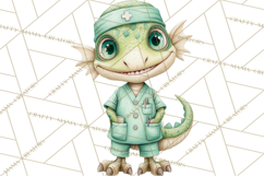 Pediatric Nurse Dinosaur Clipart Cute Medical PNG Product Image 3