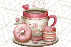 Valentine Coffee Clipart PNG, Cozy Coffee Mugs, Cocoa Cups Product Image 3