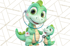 Pediatric Nurse Dinosaur Clipart Cute Medical PNG Product Image 4
