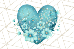 Watercolor Heart Clipart, Floral Hearts, Rainbow Hearts PNG Product Image 4