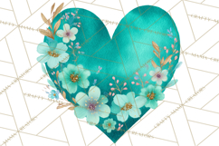 Watercolor Heart Clipart, Floral Hearts, Rainbow Hearts PNG Product Image 5