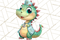 Pediatric Nurse Dinosaur Clipart Cute Medical PNG Product Image 5