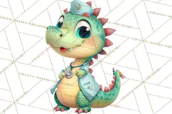 Pediatric Nurse Dinosaur Clipart Cute Medical PNG Product Image 5
