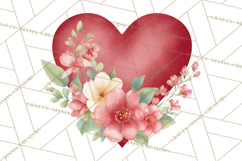 Watercolor Heart Clipart, Floral Hearts, Rainbow Hearts PNG Product Image 2