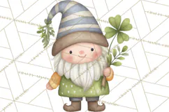 St Patricks Gnomes PNG, Cute Irish Gnome Clipart, Shamrock Product Image 2