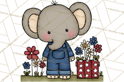 Patriotic Safari Animals Clipart, Whimsical Red White Blue Product Image 2