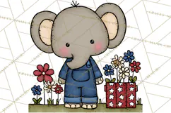 Patriotic Safari Animals Clipart, Whimsical Red White Blue Product Image 2
