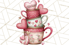 Valentine Coffee Clipart PNG, Cozy Coffee Mugs, Cocoa Cups Product Image 3
