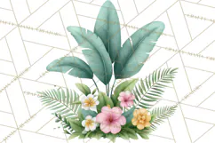 Jungle Plants Clipart, Tropical Leaves PNG, Watercolor Ferns Product Image 4