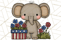 Patriotic Safari Animals Clipart, Whimsical Red White Blue Product Image 4