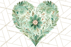Watercolor Heart Clipart, Floral Hearts, Rainbow Hearts PNG Product Image 5